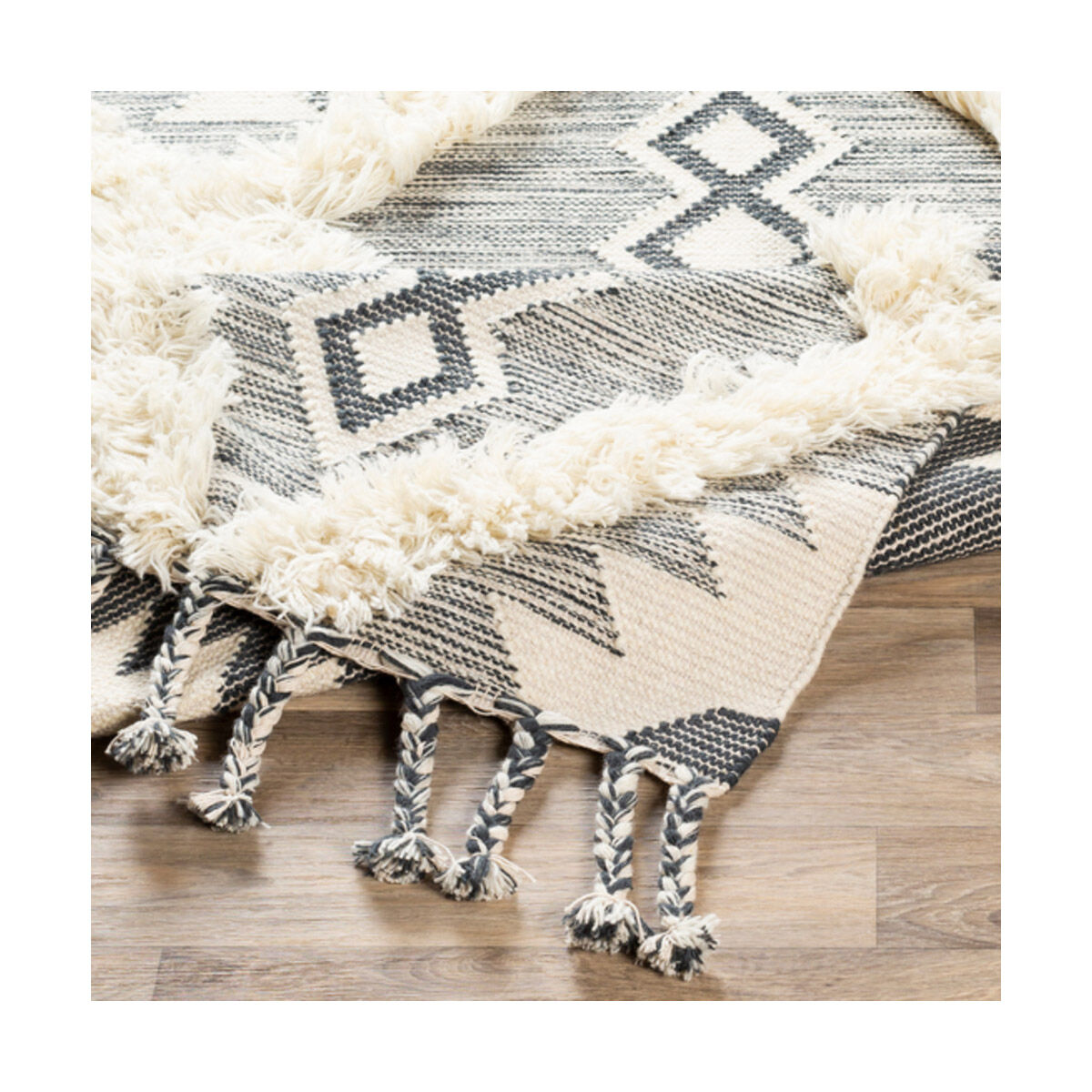 Apache 120 X 96 inch Charcoal/Ivory Handmade Rug in 8 x 10