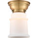 Aditi Canton 1 Light 6 inch Brushed Brass Flush Mount Ceiling Light in Matte White Glass, Aditi
