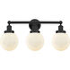 Beacon 3 Light 24.5 inch Matte Black Bath Vanity Light Wall Light