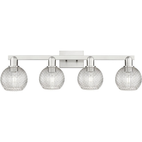 Arcadia Athens 4 Light 32.88 inch Brushed Satin Nickel Bath Vanity Light Wall Light