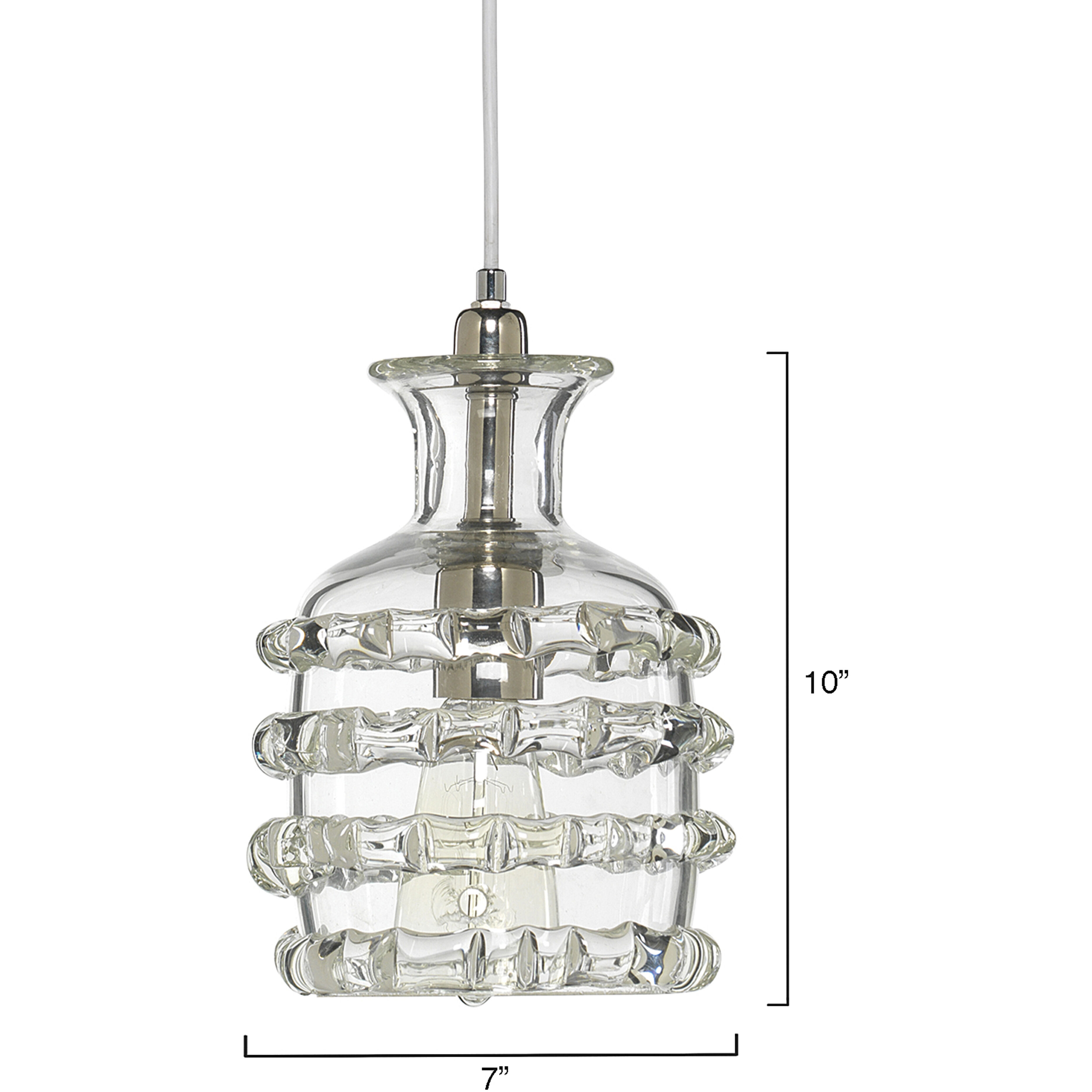 Ribbon 1 Light 7 inch Clear Glass Pendant Ceiling Light