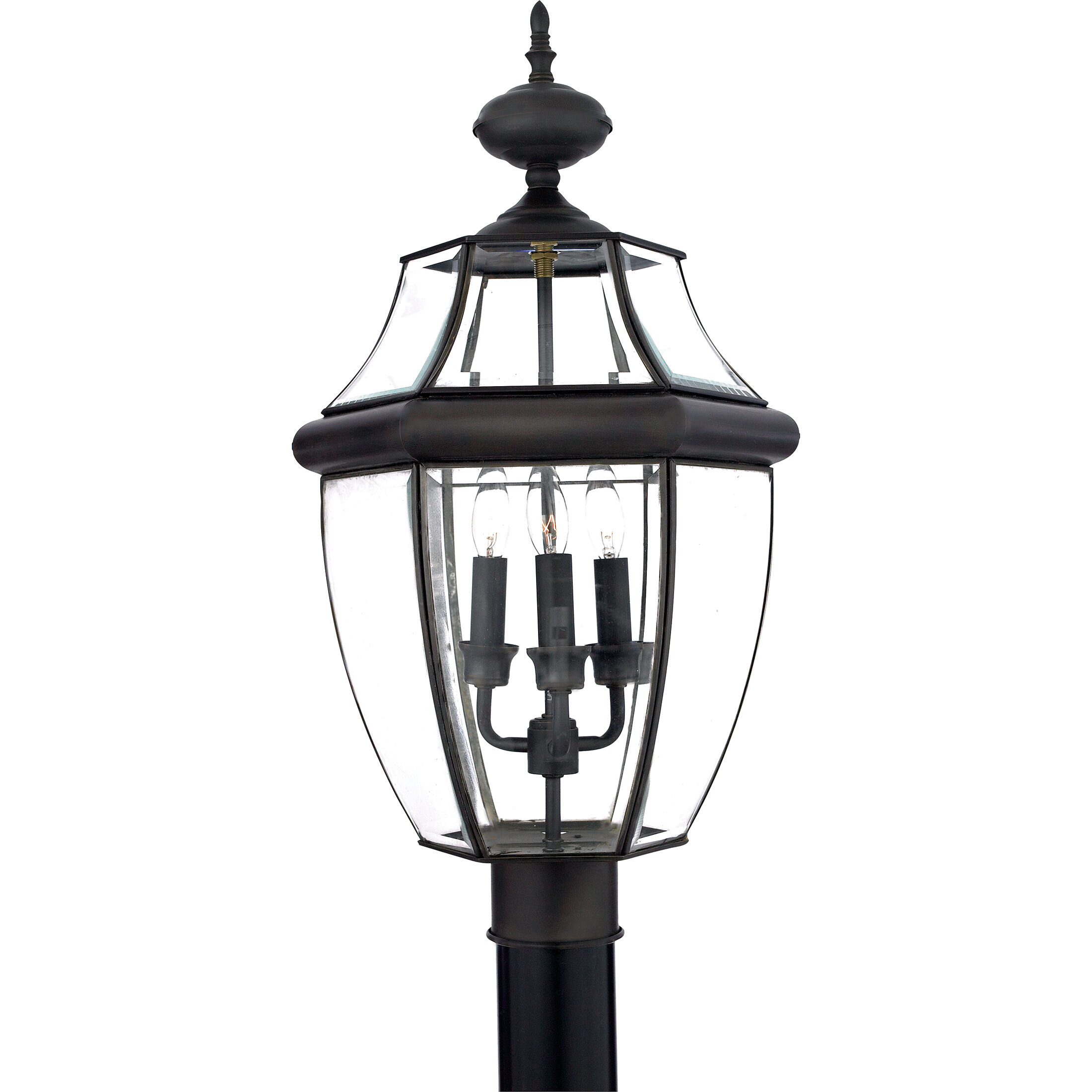 Newbury 3 Light 23 inch Medici Bronze Outdoor Post Lantern
