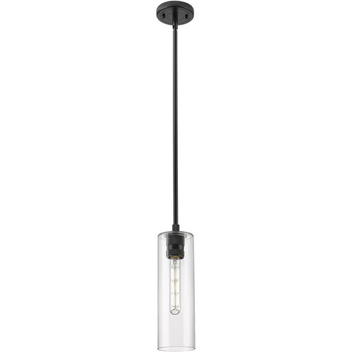 Downtown Urban Crown Point 1 Light 3.88 inch Matte Black Pendant Ceiling Light in Clear