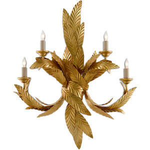 Apollo 4 Light 24 inch Contemporary Gold Leaf Wall Sconce Wall Light