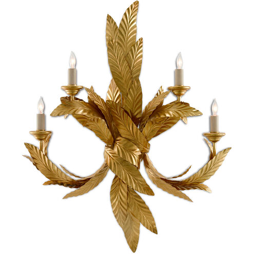 Apollo 4 Light 24 inch Contemporary Gold Leaf Wall Sconce Wall Light