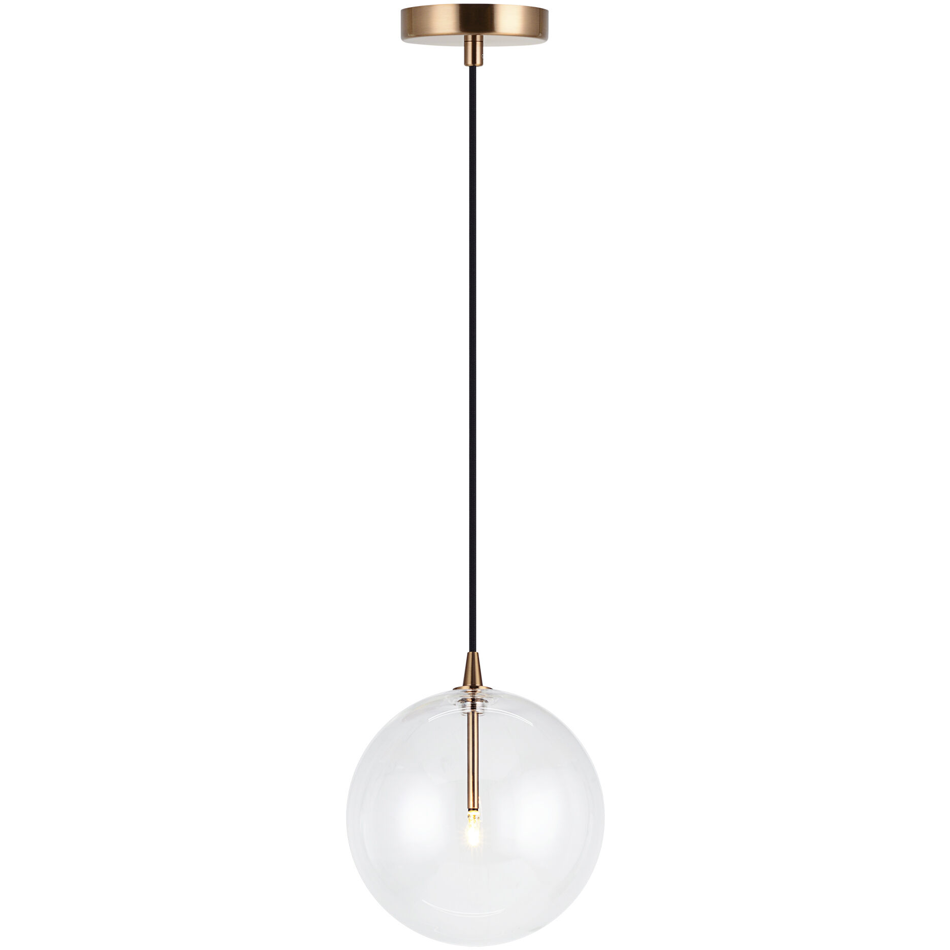 Bolha 1 Light 8.63 inch Aged Gold Brass Pendant Ceiling Light in Aged Gold Brass and Clear