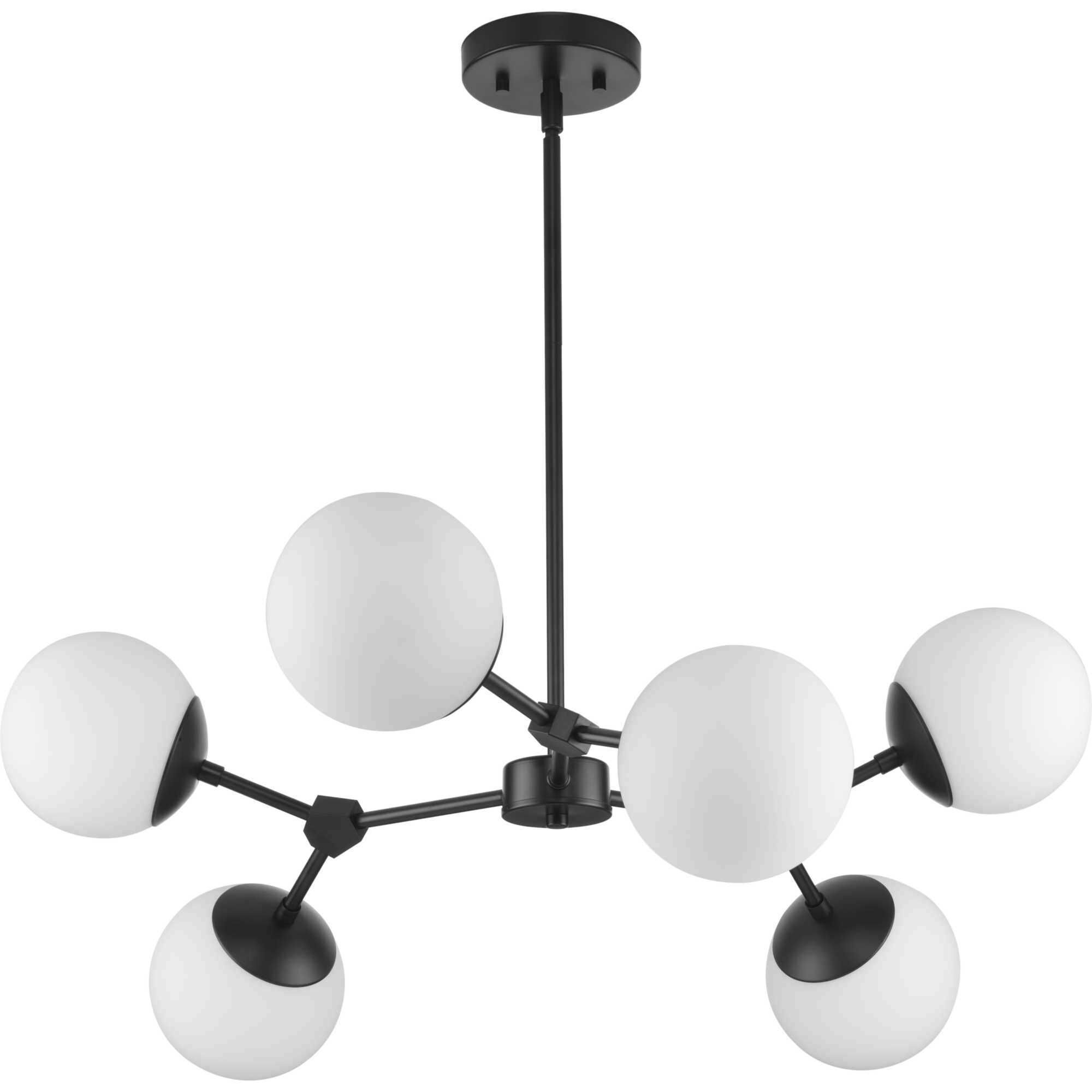 Haas 6 Light 33.5 inch Matte Black Chandelier Ceiling Light, Design Series