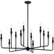 Alvaro 12 Light Black Chandelier Multi Tier Ceiling Light, Multi Tier