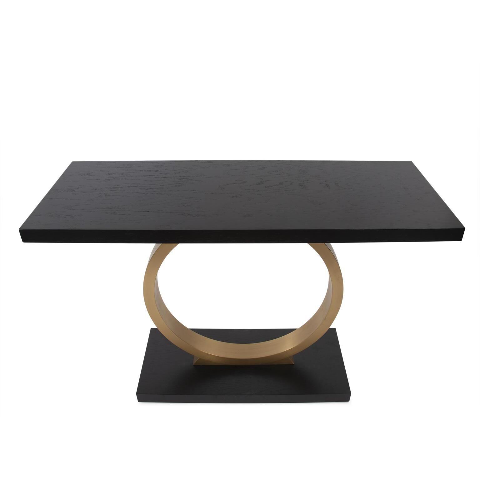 Annular 48 inch Black and Gold Console Table