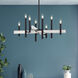 Denmark 8 Light 28 inch Black with Brushed Nickel Accents Chandelier Ceiling Light