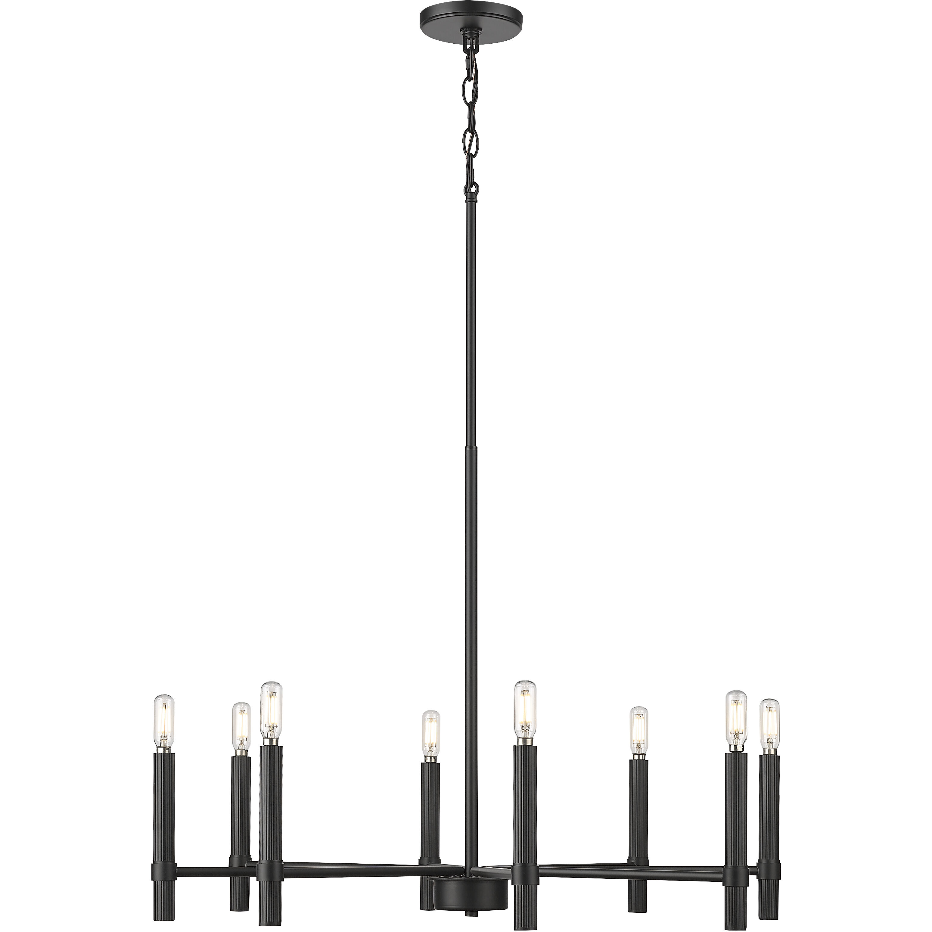 Skyva 8 Light 30.25 inch Matte Black Chandelier Ceiling Light
