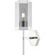 Downtown Urban Blakeley Wallchiere Wall Light in Polished Nickel, Light Smoke Glass