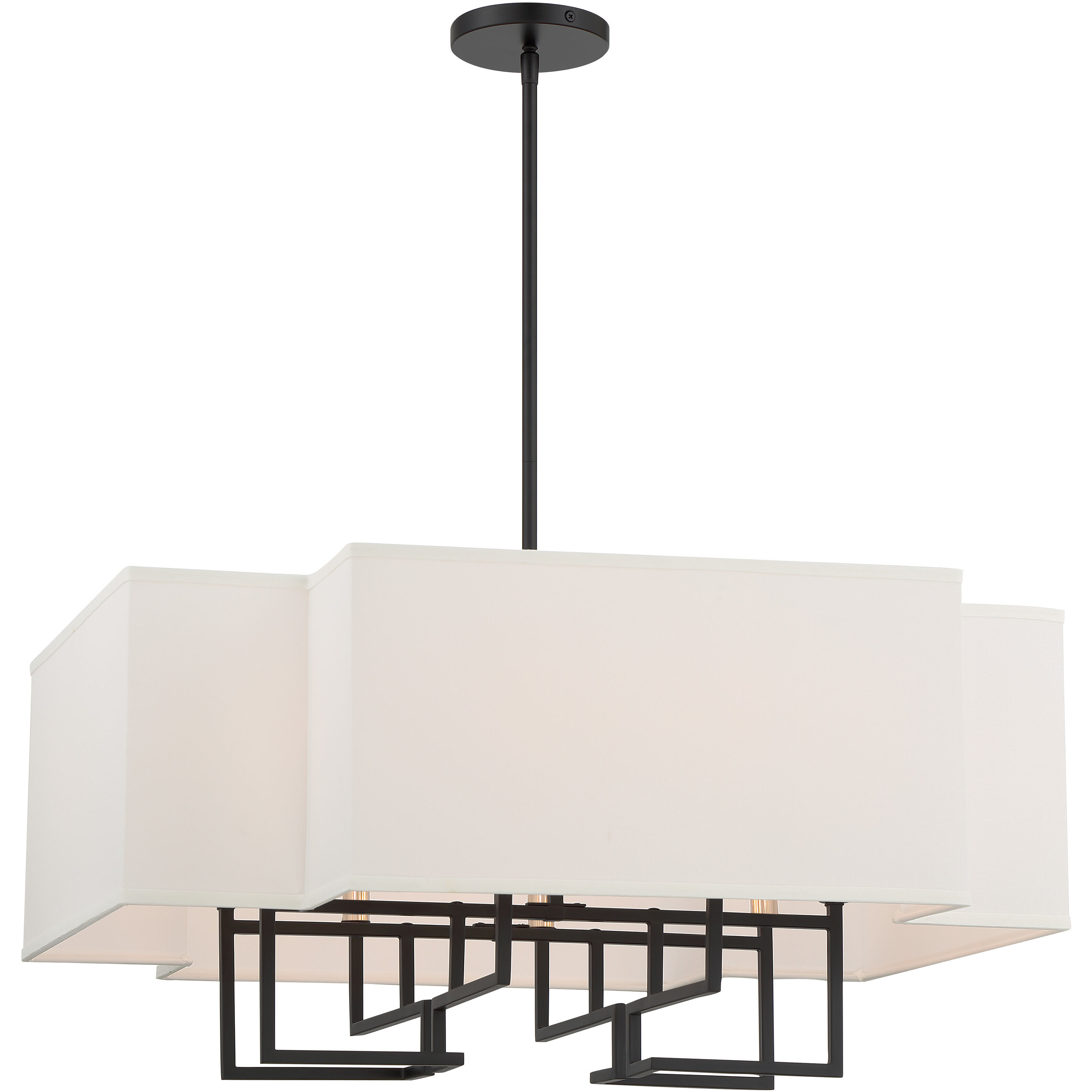 Upham Estates 8 Light 28 inch Coal /Polished Nickel Pendant Ceiling Light