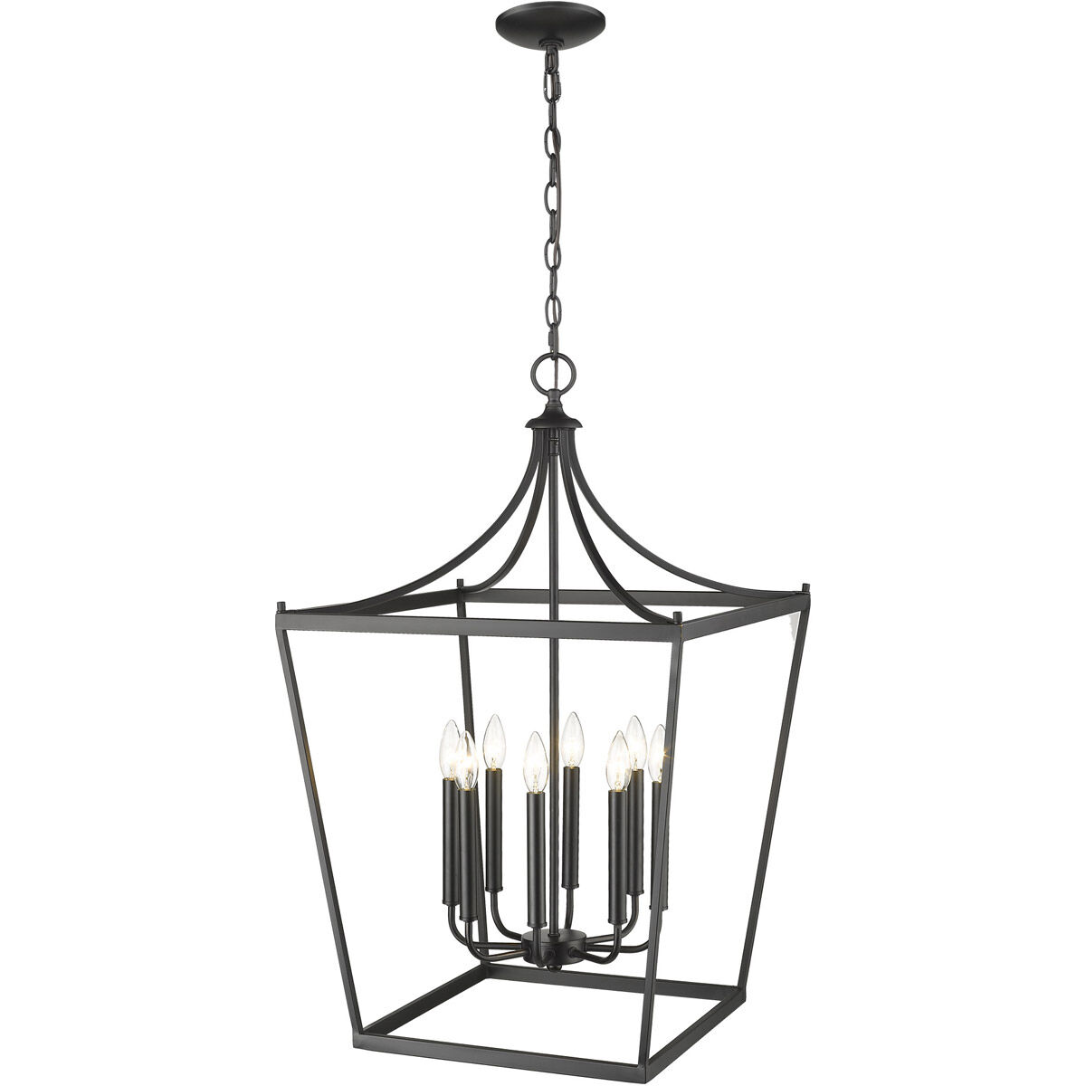 Kennedy 8 Light 20 inch Matte Black Chandelier Ceiling Light