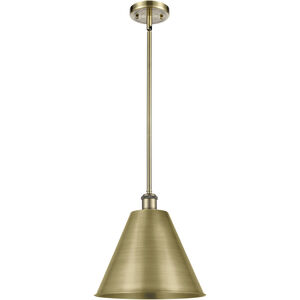 Ballston Cone 1 Light 12 inch Antique Brass Pendant Ceiling Light