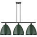 Ballston Plymouth Dome 3 Light 39 inch Oil Rubbed Bronze Island Light Ceiling Light in Matte Green
