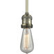 Franklin Restoration Bare Bulb 1 Light 2 inch Antique Brass Mini Pendant Ceiling Light in Incandescent