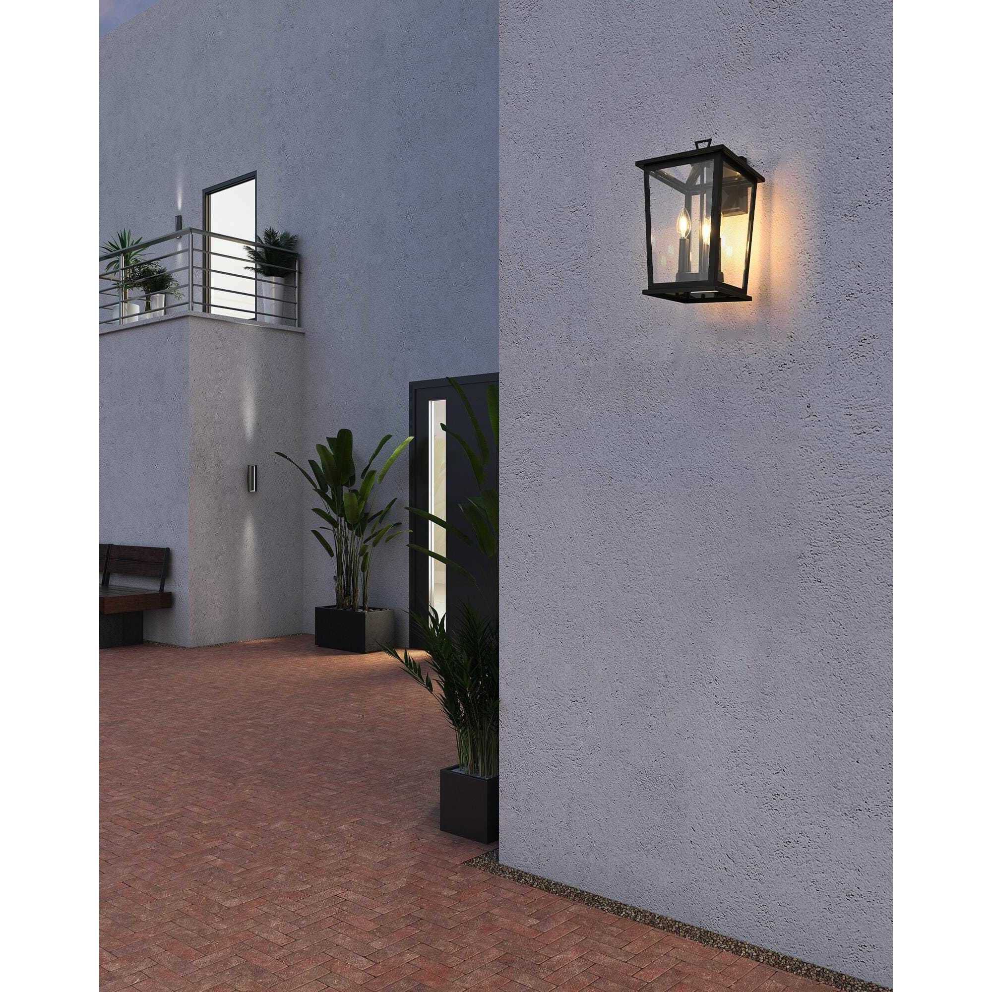 Cayman 3 Light 16 inch Black Outdoor Wall Sconce
