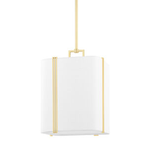 Downing 1 Light 13 inch Aged Brass Pendant Ceiling Light, Small 
