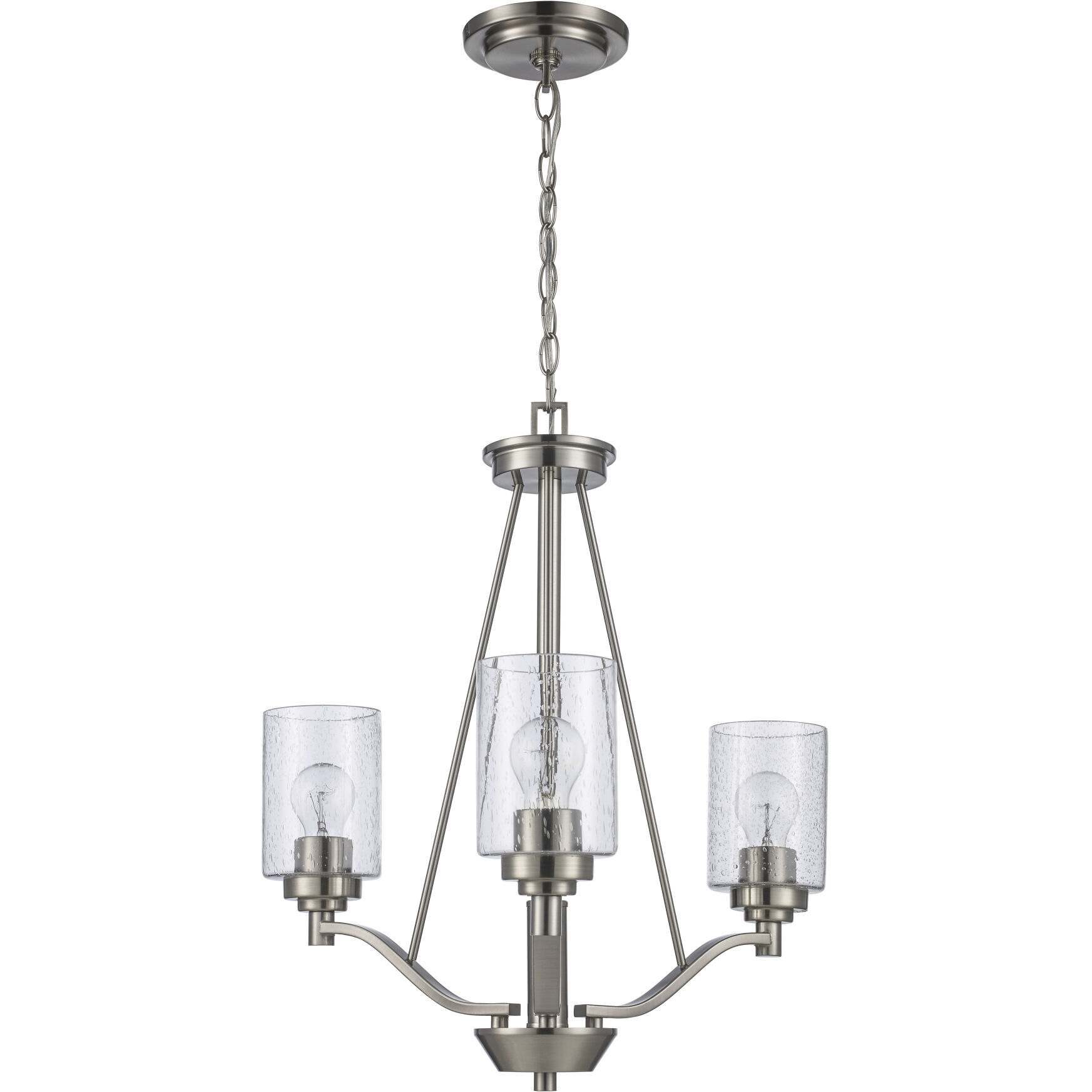 Mod Pod 3 Light 21 inch Brushed Nickel Chandelier Ceiling Light