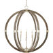 Bastian 6 Light 31 inch Contemporary Silver Leaf Orb Chandelier Ceiling Light