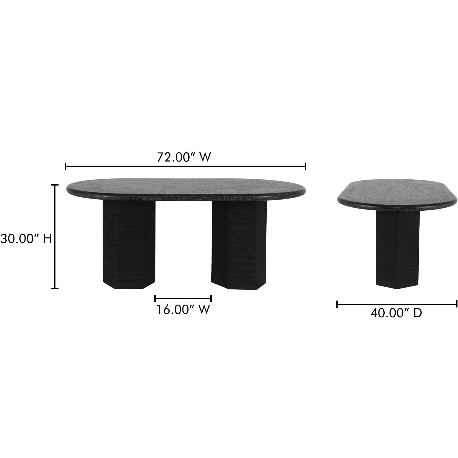 Sartoria 72 X 40 inch Black Dining Table