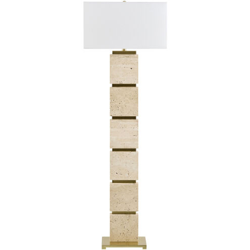 Ponta 60 inch 150 watt Burnished and Plated Accent Floor Lamp Portable Light