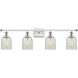 Ballston Caledonia 4 Light 36 inch White and Polished Chrome Bath Vanity Light Wall Light in Mouchette Glass, Ballston