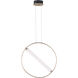 Flare LED 6.25 inch Black and Soft Gold Single Pendant Ceiling Light