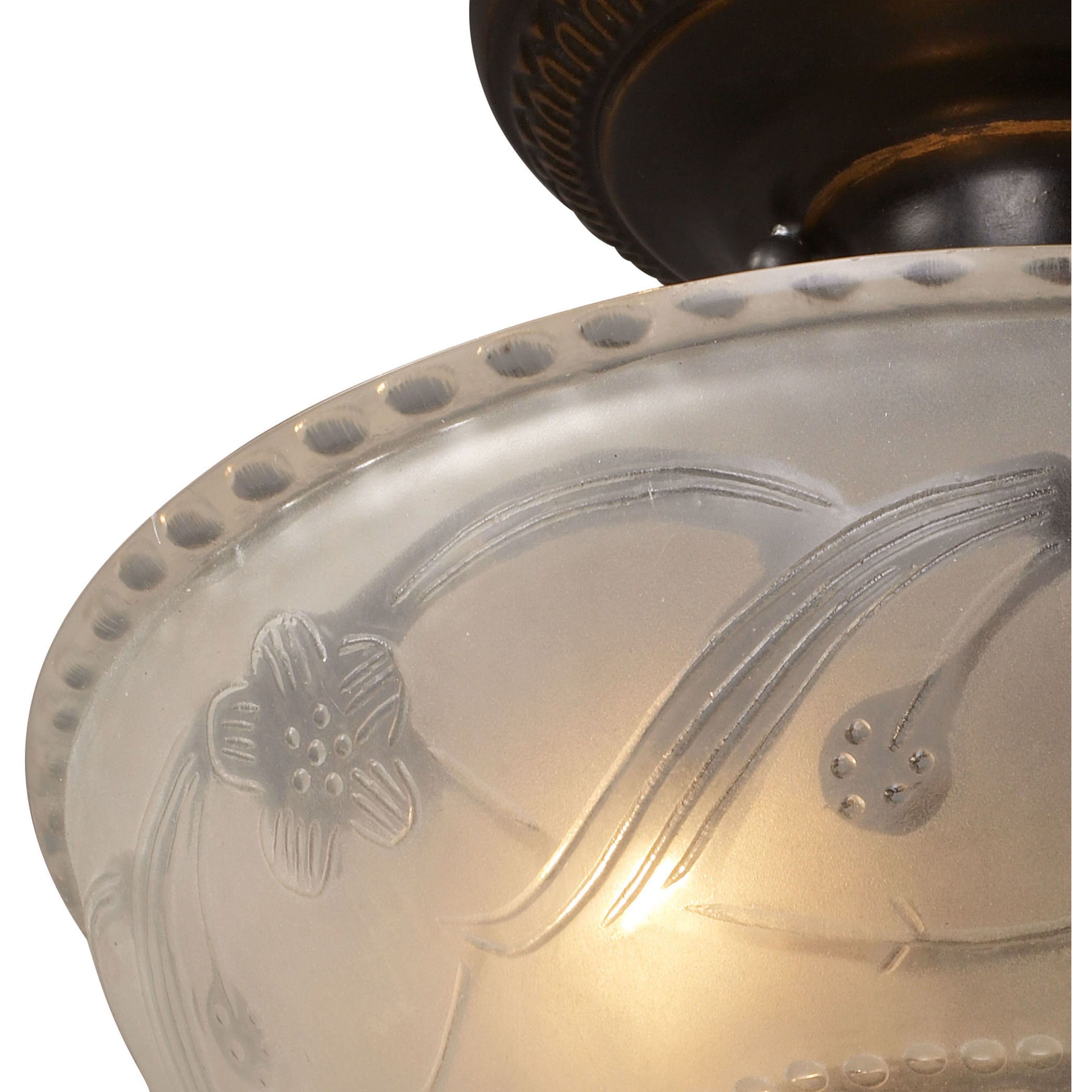 Restoration 3 Light 11 inch Antique Golden Bronze Semi Flush Mount Ceiling Light