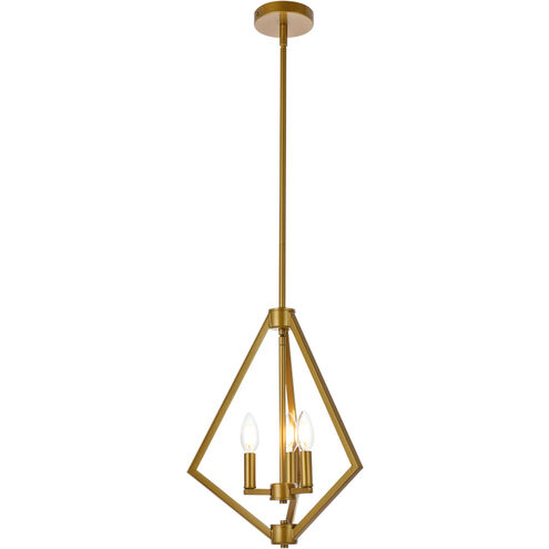 Irina 3 Light 14 inch Brass Pendant Ceiling Light