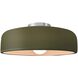 Radiance LED 13 inch Matte Green and Brushed Nickel Semi Flush Ceiling Light