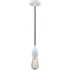 Chelsea Bare Bulb 1 Light 2 inch White Mini Pendant Ceiling Light in Brown, Chelsea
