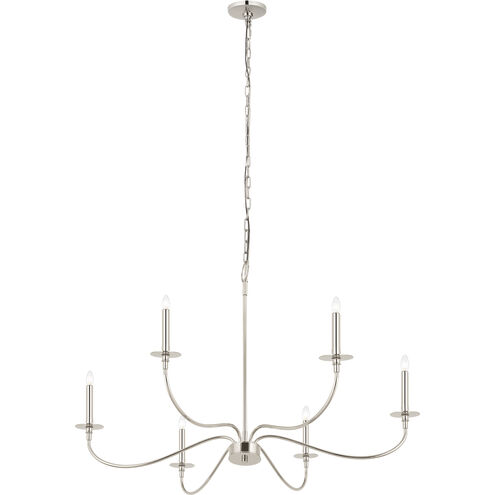 Arrington 6 Light 42 inch Polished Nickel Chandelier Ceiling Light