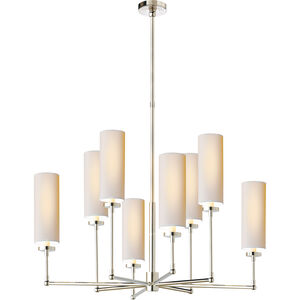 Thomas O'Brien Ziyi 8 Light 33.5 inch Polished Nickel Chandelier Ceiling Light in Natural Paper, Large