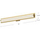 Lighthouse LED 38 inch Brushed Gold Bath Vanity Light Wall Light