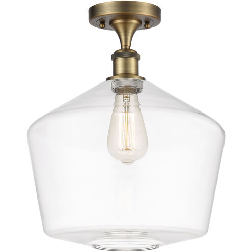 Ballston Cindyrella LED 12 inch Brushed Brass Semi-Flush Mount Ceiling Light in Clear Glass