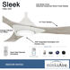 Sleek 60 inch Flat White with Bleached Seasoned Wood Blades Ceiling Fan