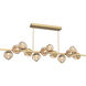 Luna LED 72 inch Gilded Brass Chandelier Ceiling Light in 3000K LED, Geo Inner - Bronze Outer, Twisted Branch