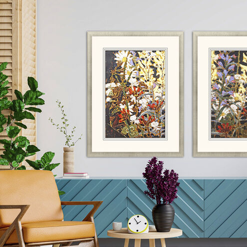 Wildflowers Yellow and Black and Purple and White Framed Art