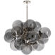 Shine 17 Light 33.75 inch Polished Nickel Chandelier Ceiling Light in Smoke Glass