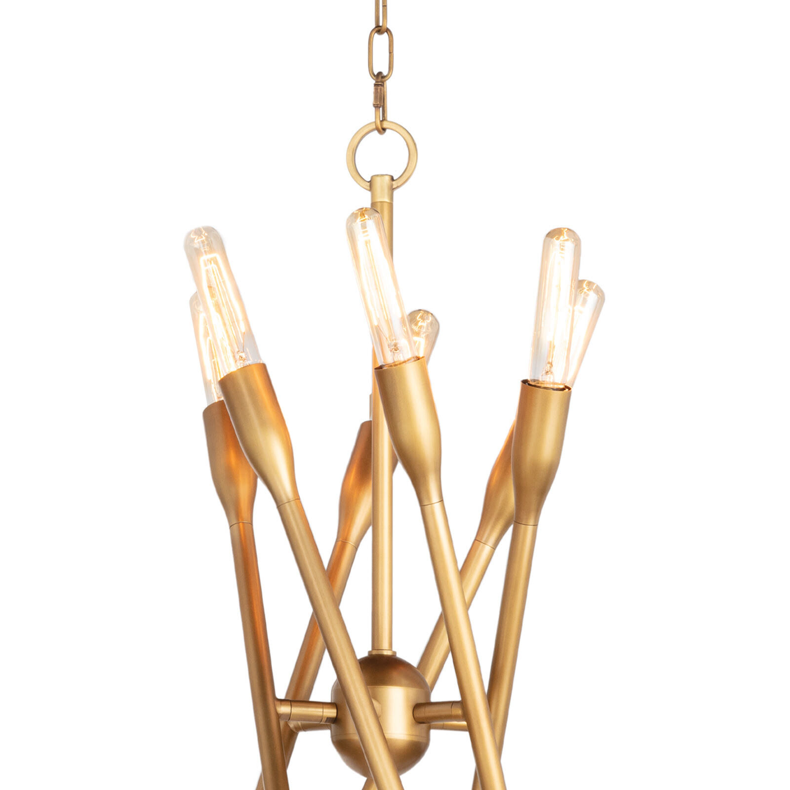 Cobra 12 Light 30.5 inch Natural Brass Chandelier Ceiling Light, Small