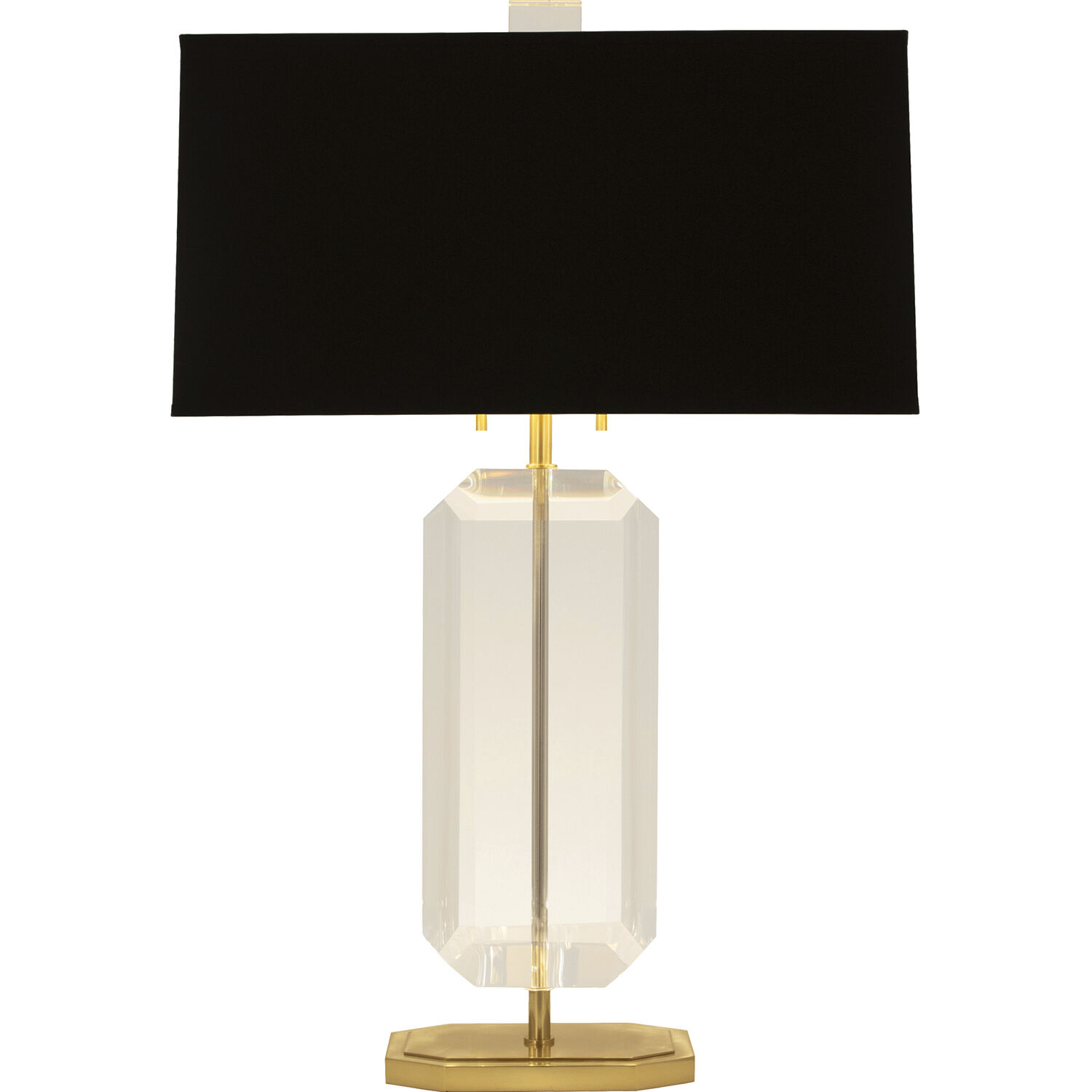 Jacqueline 29.75 inch 100 watt Modern Brass Finish with Clear Crystal Accents Table Lamp Portable Light in Black With Matte Gold