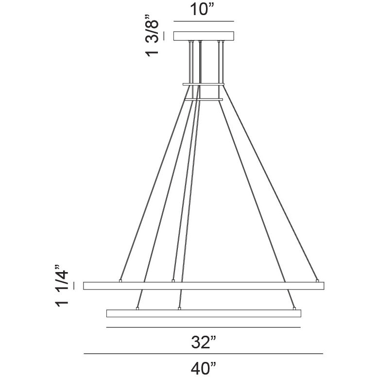 O'hara LED 40 inch Matte Black Chandelier Ceiling Light