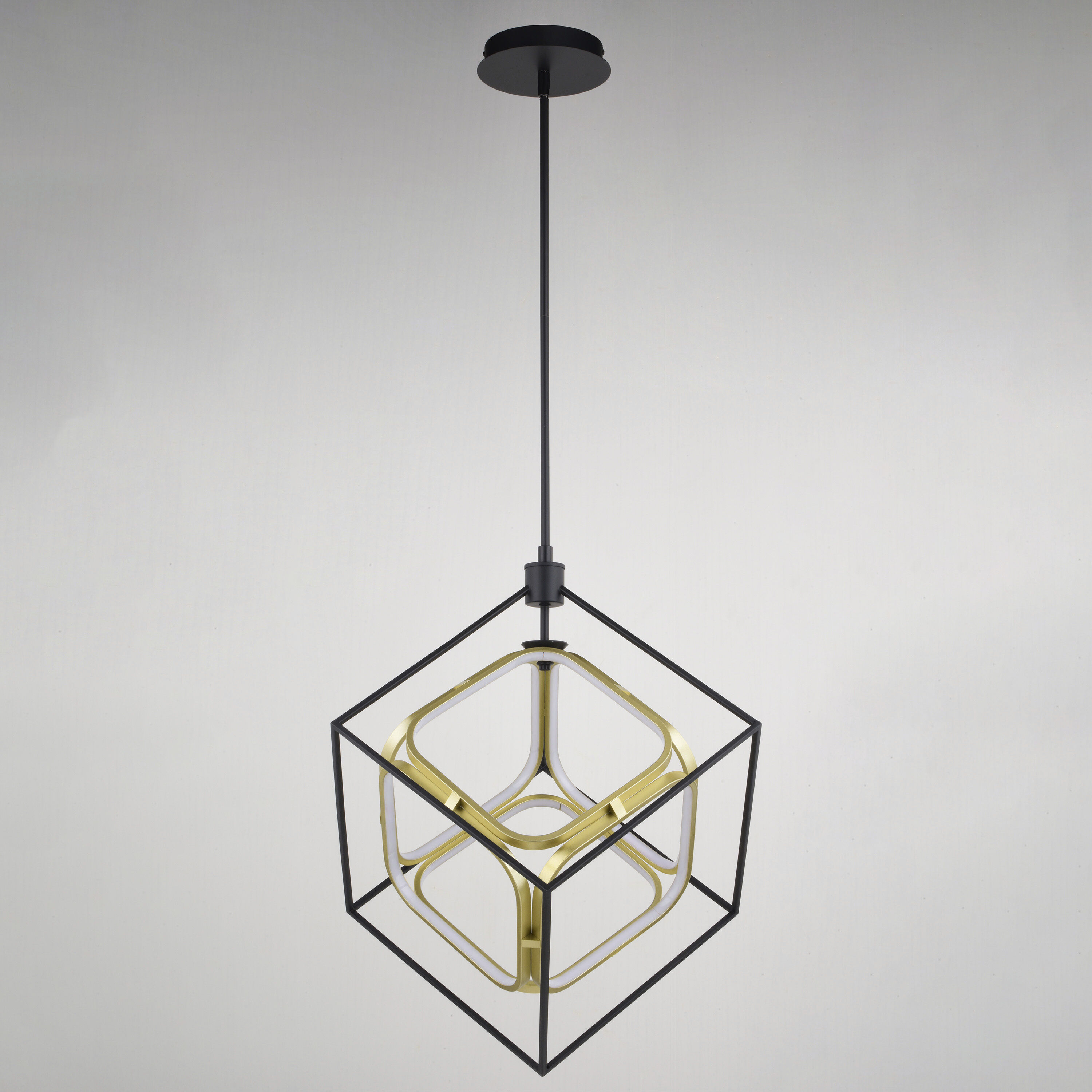 Anson LED 23.5 inch Matte Black and Gold Pendant Ceiling Light