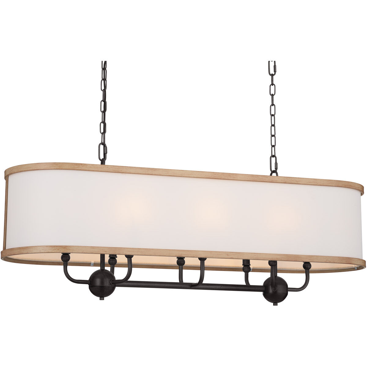 Homestead Heddle 8 Light 13 inch Anvil Iron Chandelier Linear Ceiling Light