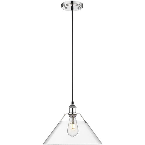 Orwell 1 Light 14 inch Chrome Pendant Ceiling Light in Clear Glass