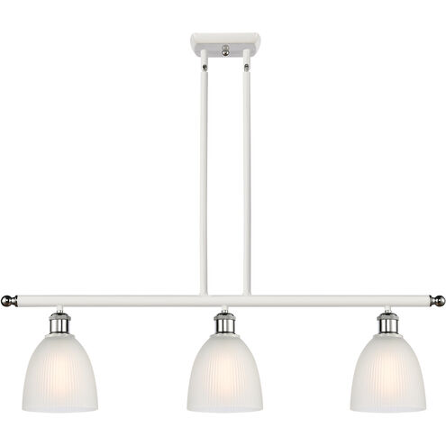 Ballston Castile LED 36 inch White and Polished Chrome Island Light Ceiling Light in White Glass, Ballston