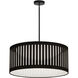 Slit Drum LED 20 inch Matte Black with Black Pendant Ceiling Light