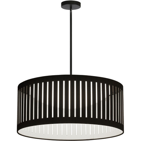 Slit Drum LED 20 inch Matte Black with Black Pendant Ceiling Light